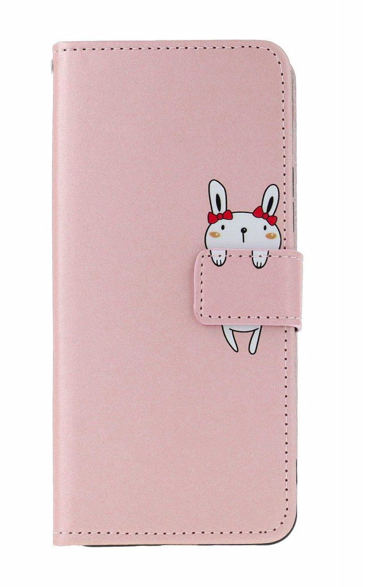 TopQ Pouzdro Xiaomi Redmi 13C knížkové růžové s králíčkem 130932