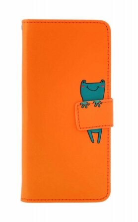 TopQ Pouzdro Xiaomi Redmi Note 13 Pro 5G knížkové oranžové s žabkou 131065