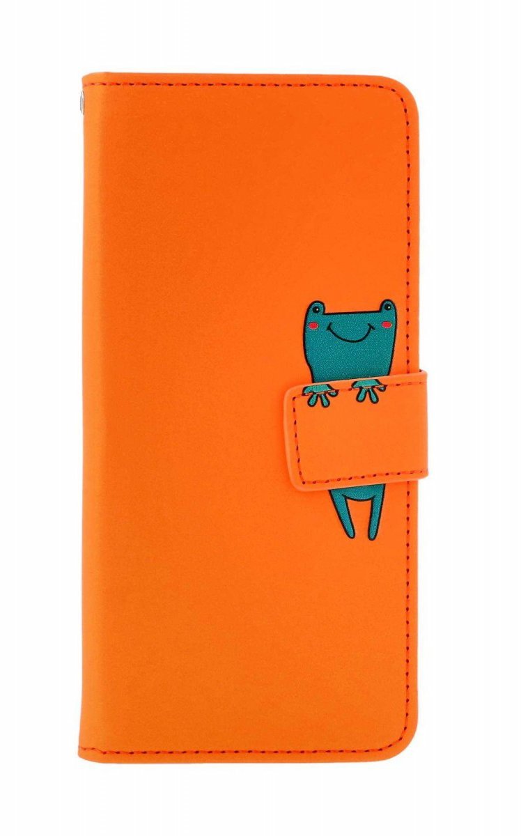TopQ Pouzdro Xiaomi Redmi Note 13 Pro 5G knížkové oranžové s žabkou 131065