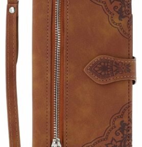 TopQ Pouzdro Xiaomi Redmi Note 14 knížkové se zipem hnědé 136582