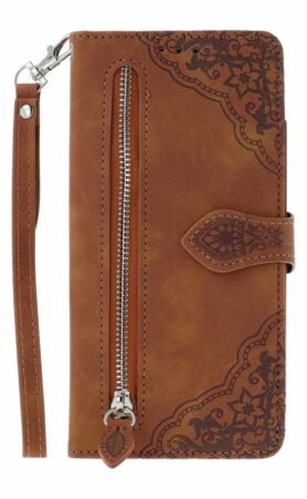 TopQ Pouzdro Xiaomi Redmi Note 14 knížkové se zipem hnědé 136582