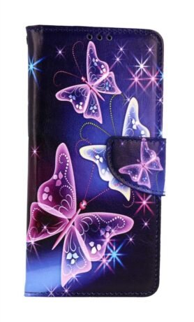 TopQ Pouzdro Motorola Moto G84 5G knížkové Modré s motýlky 121344