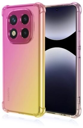 TopQ Kryt Xiaomi Redmi Note 14 Pro Shock duhový růžovo-žlutý 136715
