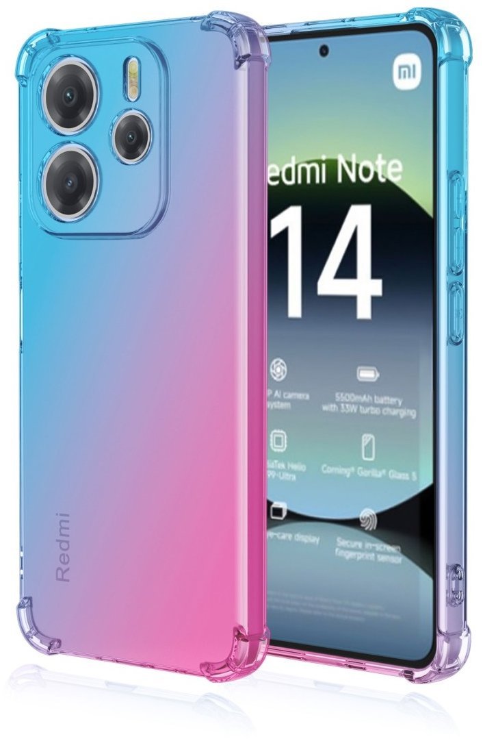 TopQ Kryt Xiaomi Redmi Note 14 Shock duhový modro-růžový 136555