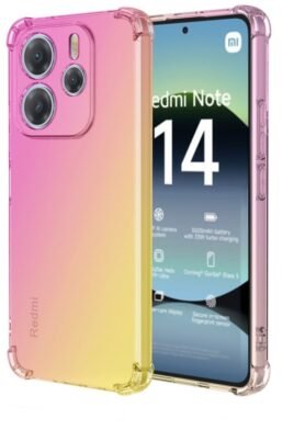 TopQ Kryt Xiaomi Redmi Note 14 Shock duhový růžovo-žlutý 136554