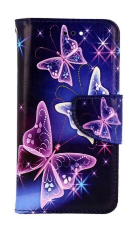 TopQ Pouzdro iPhone 16e Modré s motýlky 132411