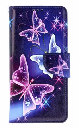 TopQ Pouzdro Xiaomi Redmi Note 14 Pro 5G knížkové Modré s motýlky 137322