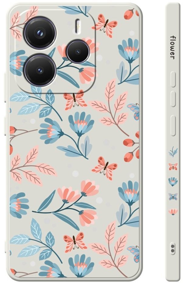 TopQ Kryt Design Xiaomi Redmi Note 14 5G Romantické kvítky 136662