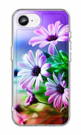 TopQ Kryt Image iPhone 16e pevný Fialové květy 138387