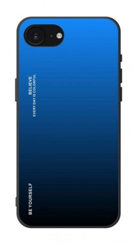 TopQ Kryt LUXURY iPhone 16e pevný duhový modrý 138479