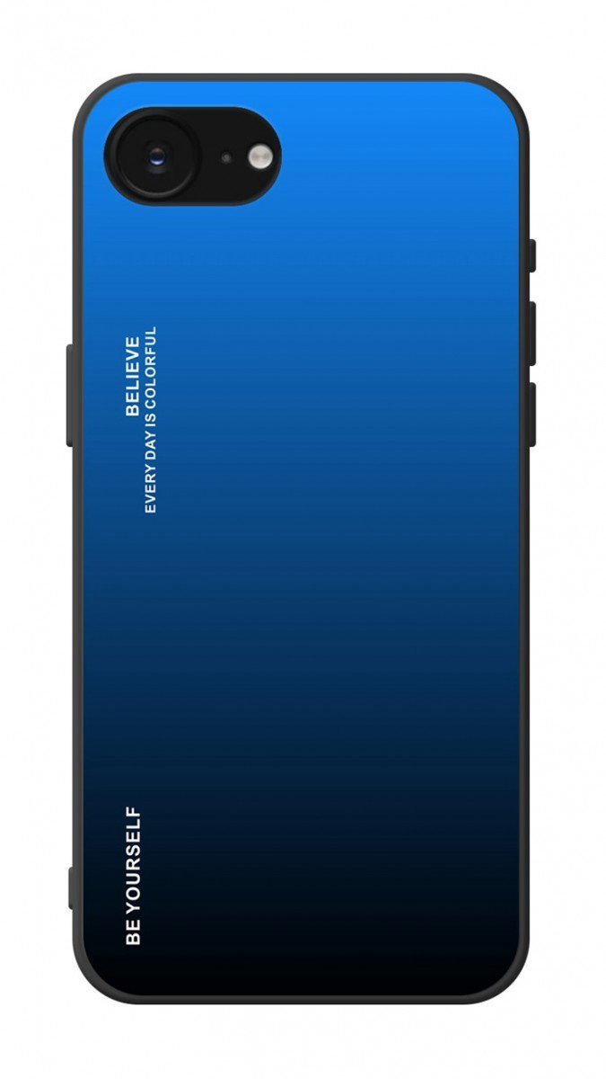 TopQ Kryt LUXURY iPhone 16e pevný duhový modrý 138479