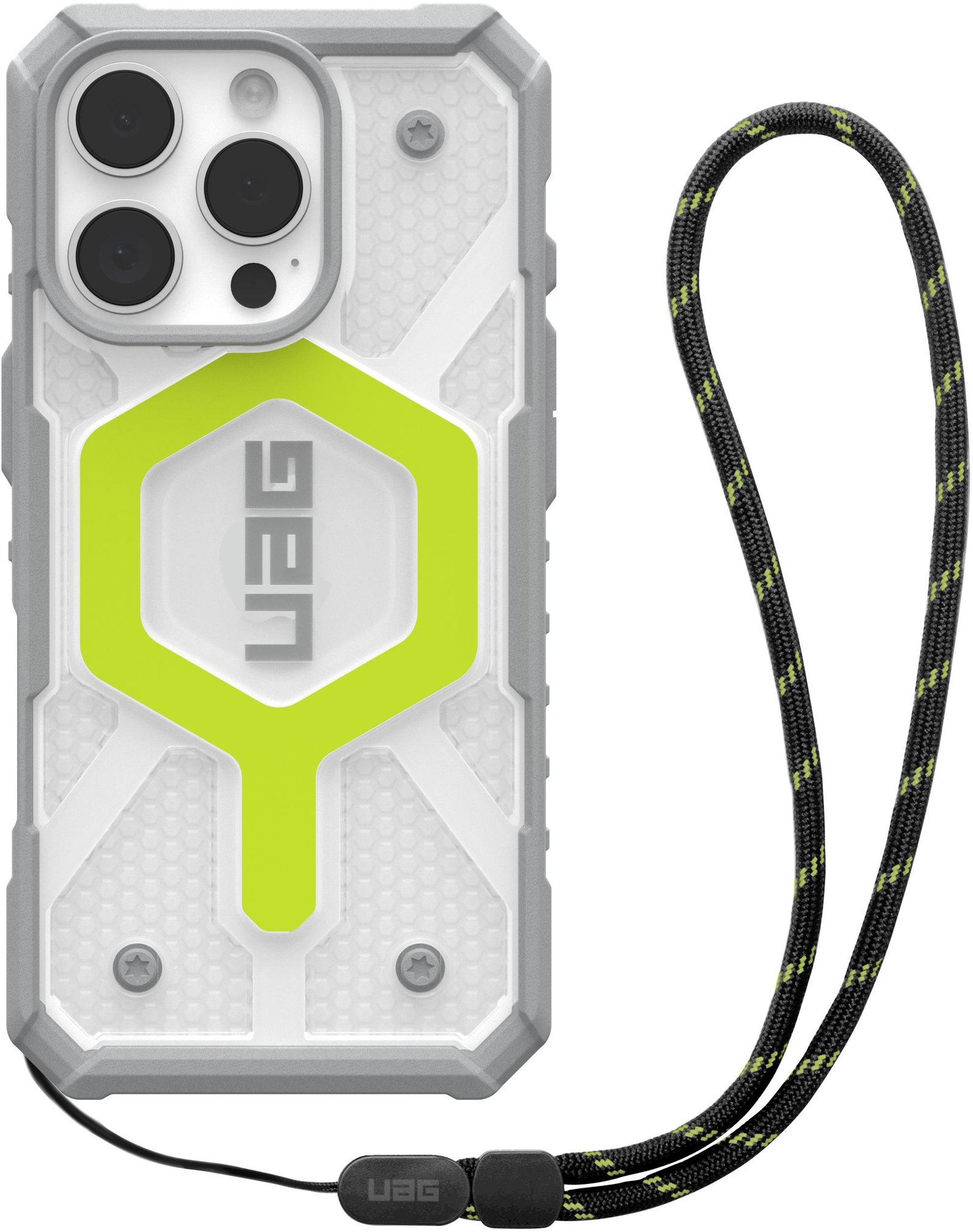 UAG Pathfinder Clear Magsafe Active Neon Lanyard iPhone 16 Pro