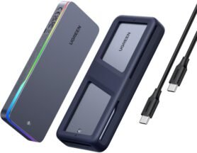 UGREEN 20Gbps Dual Protocol M.2 NVME and SATA SSD Case RGB USB3.2 Gen2x2 Compatible with M.2 M-Key(N