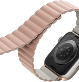 Uniq Revix Reversible Magnetic řemínek pro Apple Watch 38/40/41mm růžový/béžový