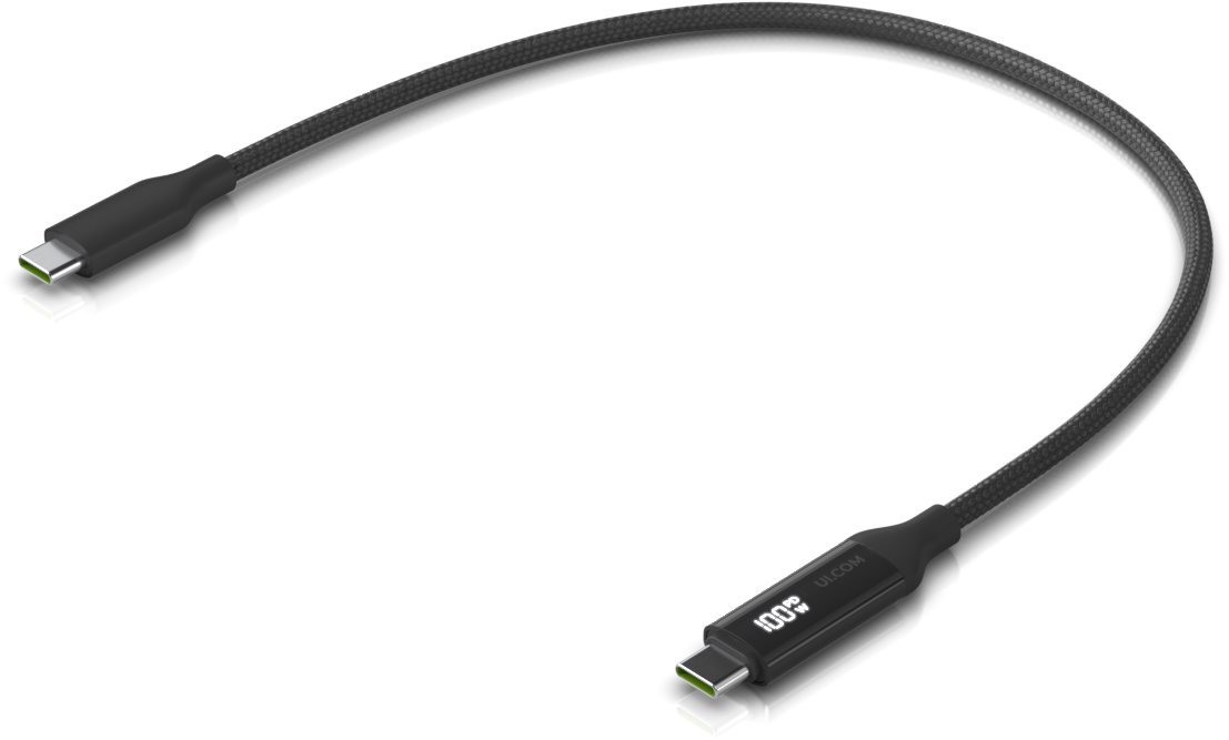 Ubiquiti UniFi napájecí a datový kabel s displejem nabíjení, až 100 W, až 480 Mbps, 2 m, černý