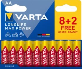VARTA Longlife Max Power 8+2 AA (Plastic free Double Blister)