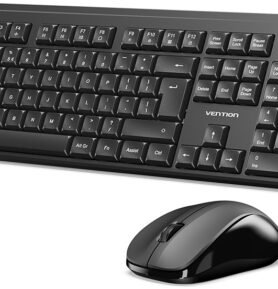 Vention Wireless Full-Sized Silent Keyboard and Mouse Combo Black Slim Type - US