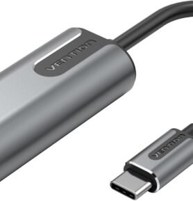 Vention Type-C (USB-C) to RJ-45 Gigabit Ethernet Adapter 0.15M Gray Aluminum Alloy Type