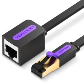 Vention Flat Cat.7 Extension Patch Cable 2m Black