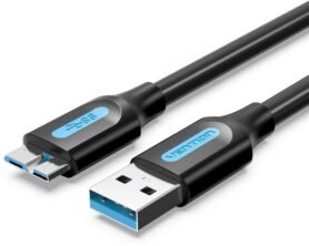 Vention USB 3.0 (M) to Micro USB-B (M) Cable 0.5M Black PVC Type