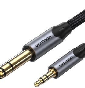 Vention Cotton Braided TRS 3.5mm Male to 6.5mm Male Audio Cable 5M Gray Aluminum Alloy Type