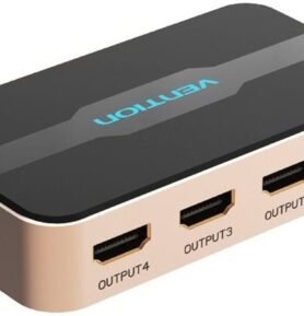 Vention 1 In 4 Out HDMI Splitter 4K@30Hz Gold Aluminum Alloy Type