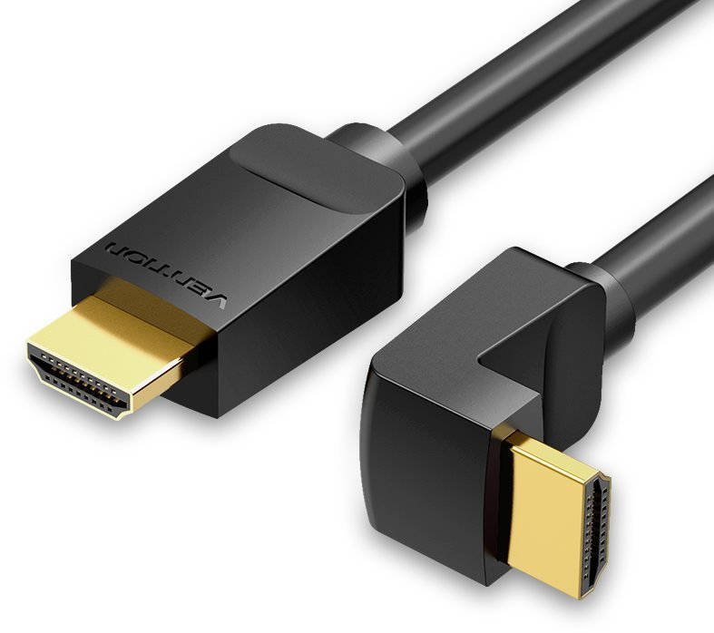 Vention HDMI 2.0 Right Angle Cable 90 Degree 1.5m Black