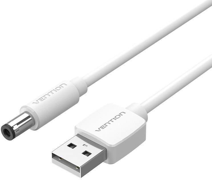 Vention USB to DC 5.5mm Power Cord 1.5m White Tuning Fork Type