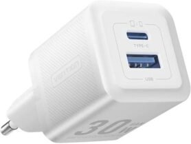 Vention 2-Port USB (C + A) GaN Charger (30W/30W) EU-Plug White