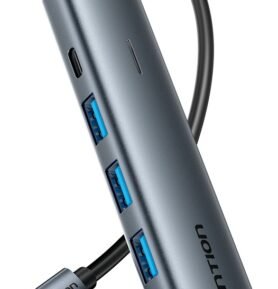 Vention USB-C to USB-C / 4x USB 3.0 Hub 0.15M Gray Aluminum Alloy Type