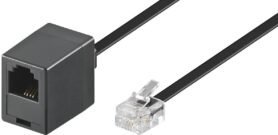 PremiumCord 6P4C (RJ-11) Plug 6P4C (RJ-11) Jack 6m - černý
