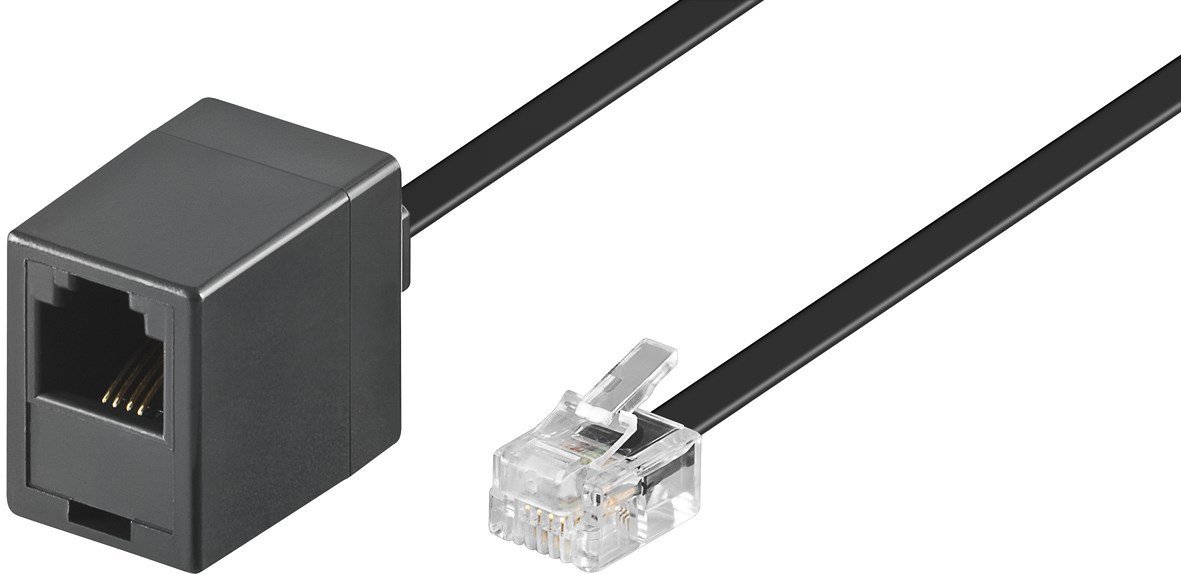 PremiumCord 6P4C (RJ-11) Plug 6P4C (RJ-11) Jack 6m - černý