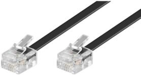 PremiumCord telefonní rovný 6P4C (RJ-11) plug - 6P4C (RJ-11) plug 3m - černý
