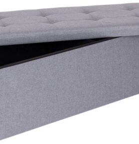ModernHome TH-PO-6-4 Čalouněný taburet s úložným prostorem 111 × 38 cm, světle šedý