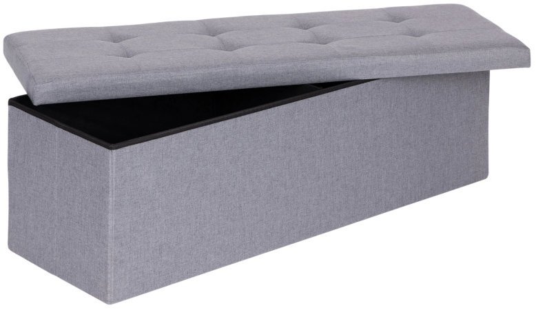 ModernHome TH-PO-6-4 Čalouněný taburet s úložným prostorem 111 × 38 cm, světle šedý