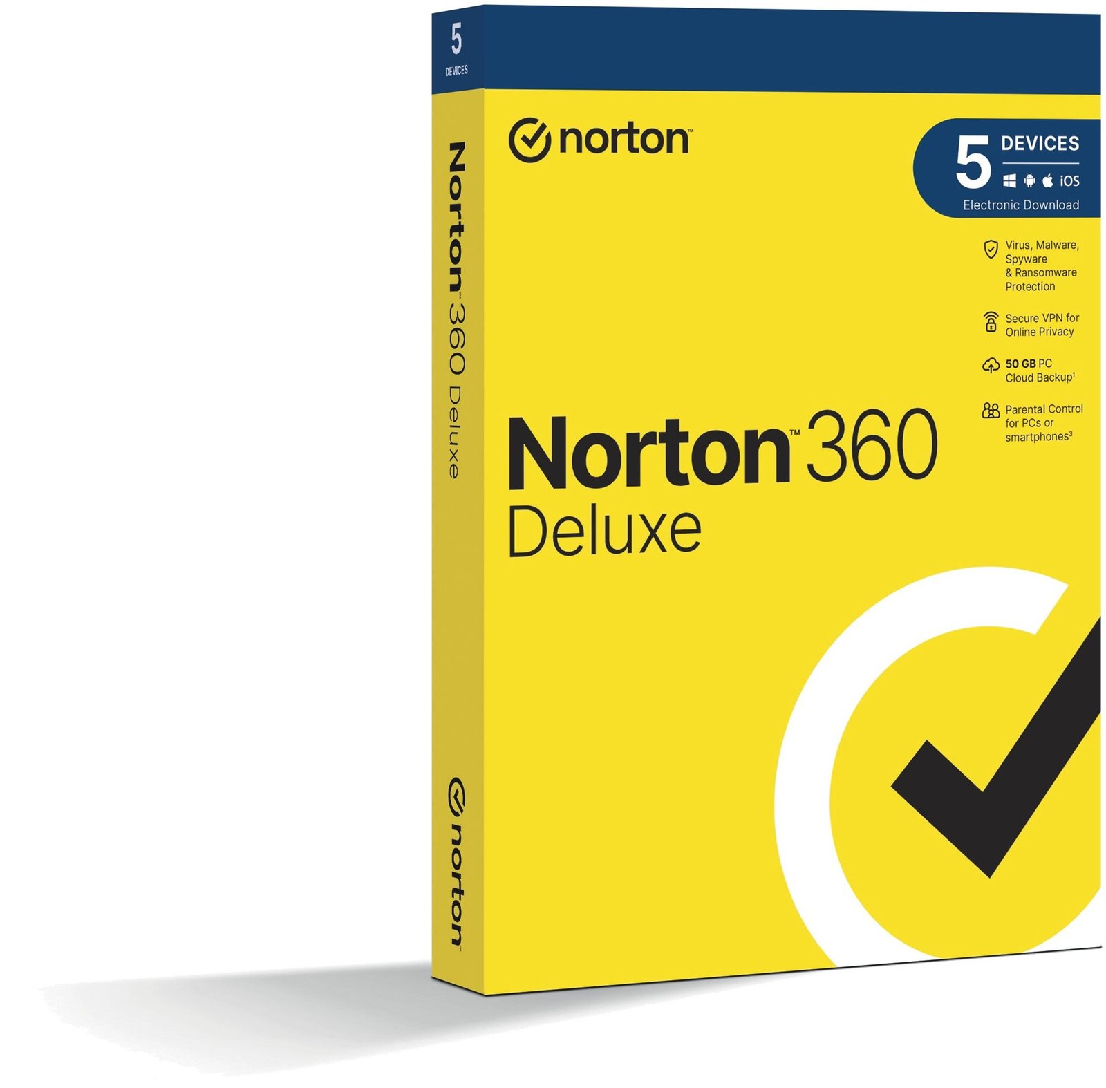 Norton 360 Deluxe 50GB, VPN, 1 uživatel, 5 zařízení, 24 měsíců (elektronická licence)