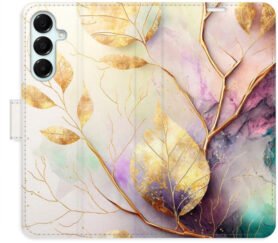 iSaprio Flip pouzdro Gold Leaves 02 pro Samsung Galaxy A16 5G