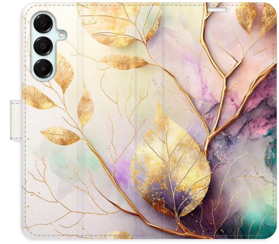iSaprio Flip pouzdro Gold Leaves 02 pro Samsung Galaxy A16 5G