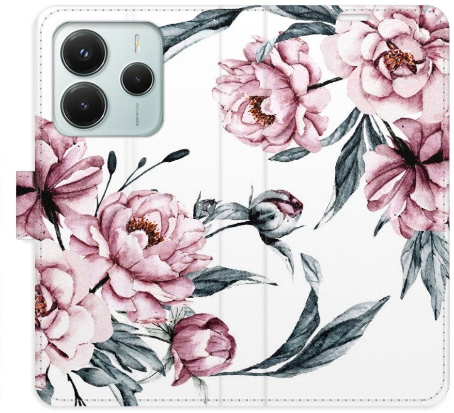 iSaprio Flip pouzdro Pink Flowers pro Xiaomi Redmi Note 14 5G