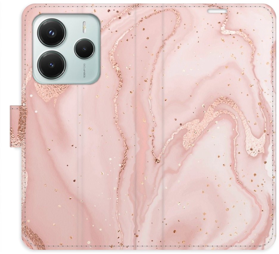 iSaprio Flip pouzdro RoseGold Marble pro Xiaomi Redmi Note 14 5G
