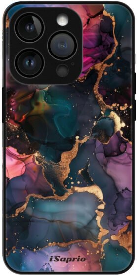 iSaprio Lesklé pouzdro Dark Marble 10 - iPhone 15 Pro