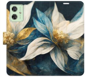 iSaprio Flip pouzdro Gold Flowers pro Motorola Moto G54 5G / G54 5G Power Edition