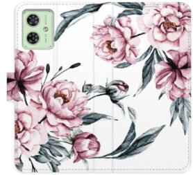 iSaprio Flip pouzdro Pink Flowers pro Motorola Moto G54 5G / G54 5G Power Edition