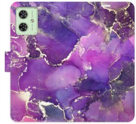 iSaprio Flip pouzdro Purple Marble pro Motorola Moto G54 5G / G54 5G Power Edition