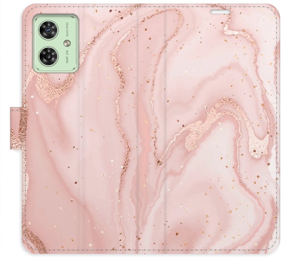 iSaprio Flip pouzdro RoseGold Marble pro Motorola Moto G54 5G / G54 5G Power Edition