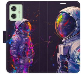 iSaprio Flip pouzdro Neon Astronaut 02 pro Motorola Moto G54 5G / G54 5G Power Edition