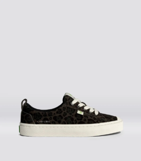 Cariuma OCA Low Black Jaguar Print Suede Sneaker - Black Jaguar Print / Women 9.5 / Men 8