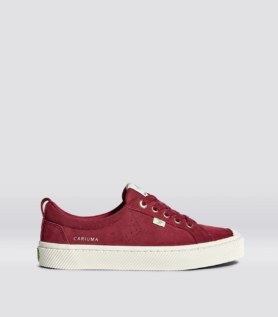 Cariuma OCA Low Cabernet Suede Sneaker - Cabernet Red / Women 6 / Men 4.5