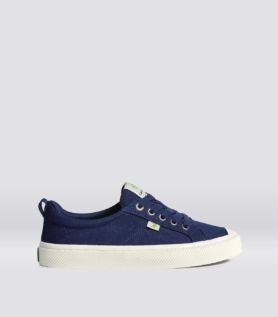 Cariuma OCA Low Marine Blue Canvas Sneaker - Blue / Women 9.5 / Men 8