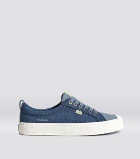 Cariuma OCA Low Shadow Blue Canvas Mirage Blue Suede Sneaker - Shadow Blue/Mirage Blue / Women 8.5 / Men 7